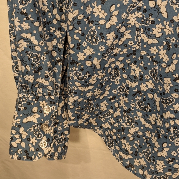 Vintage 80's Mach II By Arrow button down blue floral shirt - Picture 3 of 6